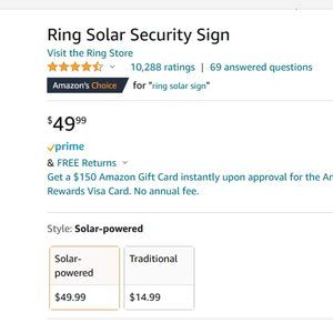 Ring Security Solar Powered Sign
